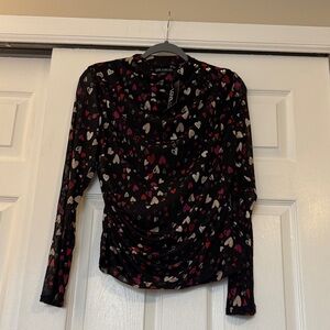 Valentine’s Day Black Top with Hearts